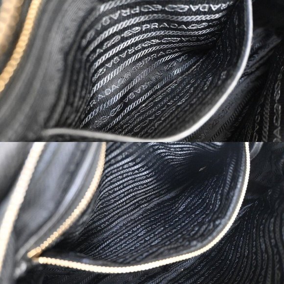 PRADA Logo Tessuto 2Way Shoulder Hand Bag Nylon Leather Black Nero 72YD575 - Picture 5 of 16